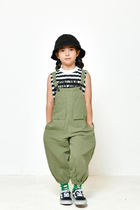 【ニードルワークス】綿麻サロペット|1size~2size|2125302W